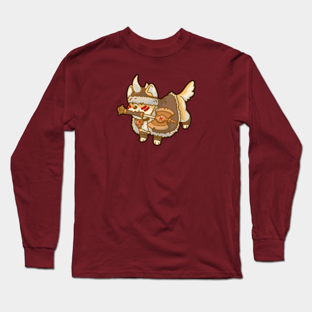 Barbarian Puppy Long Sleeve T-Shirt by NathanBenich